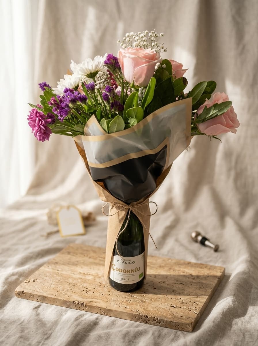 Arreglos Florales sobre Botella